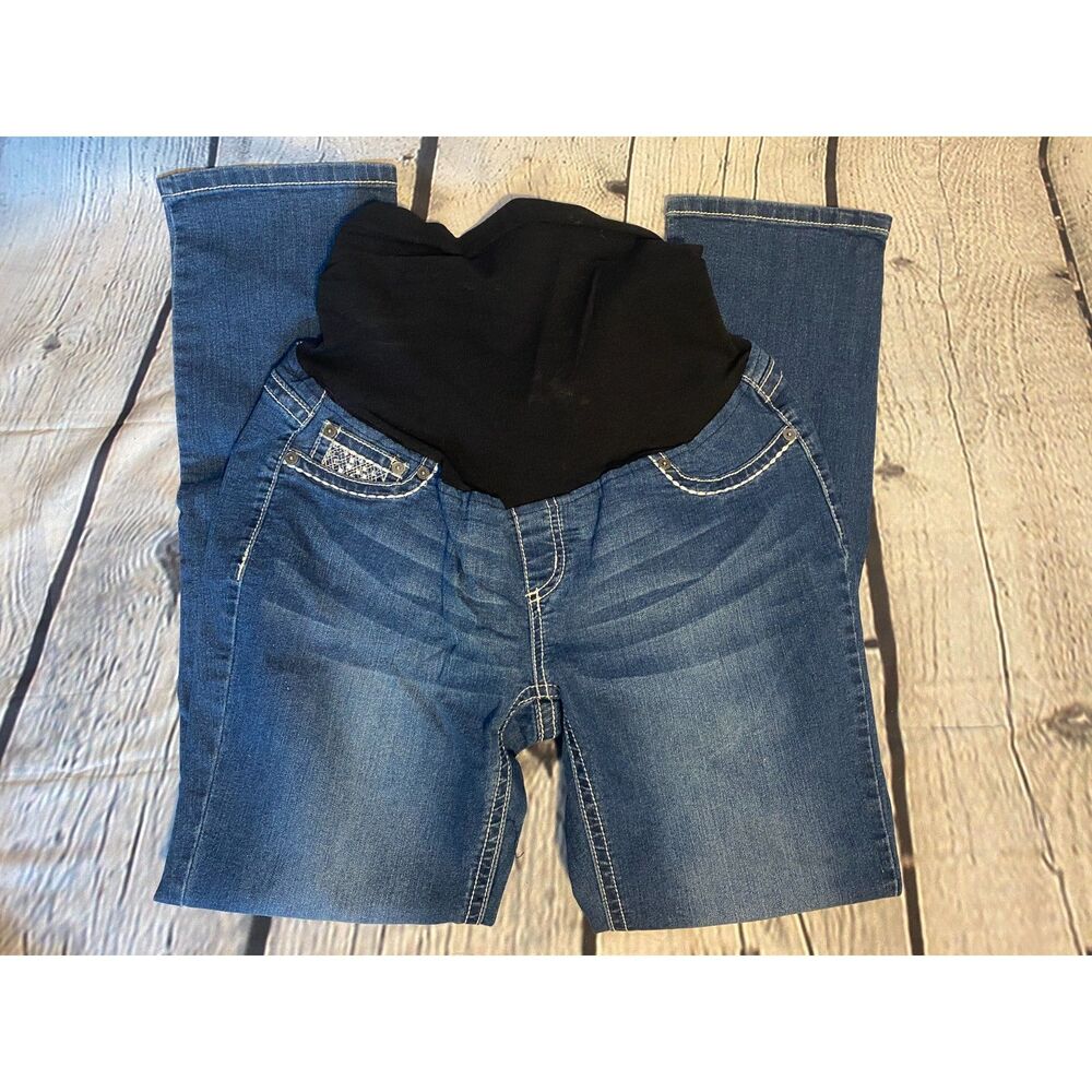 ZANA DI Maternity Jeans Size L Bling Detail on Pockets